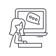 webinar line icon, outline symbol, vector illustration, concept sign