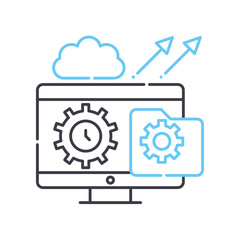 web service line icon, outline symbol, vector illustration, concept sign