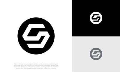 Initials S logo design. Initial Letter Logo. Innovative high tech logo template.