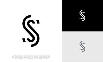 Initials S logo design. Initial Letter Logo. Innovative high tech logo template.
