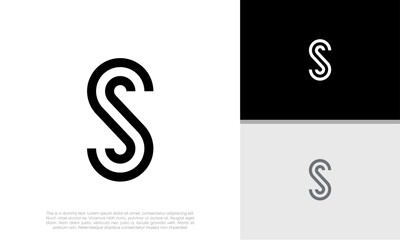 Initials S logo design. Initial Letter Logo. Innovative high tech logo template.