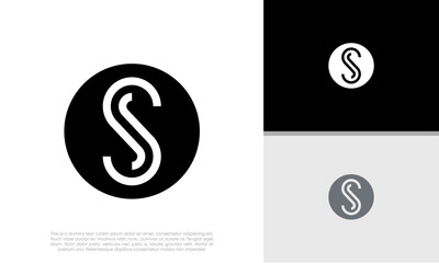 Initials S logo design. Initial Letter Logo. Innovative high tech logo template.