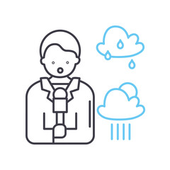 weather news line icon, outline symbol, vector illustration, concept sign