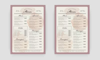Fotobehang Restaurant menu template. social media marketing web banner template design. healthy food business online promotion flyer with abstract background, logo and icon. Sale cover. © design_studio