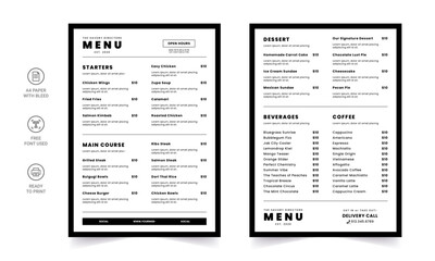 Naklejka na ściany i meble Restaurant menu template. social media marketing web banner template design. healthy food business online promotion flyer with abstract background, logo and icon. Sale cover.