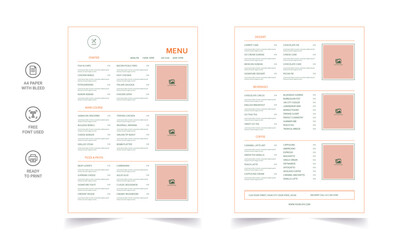 Restaurant menu template. social media marketing web banner template design. healthy food business online promotion flyer with abstract background, logo and icon. Sale cover.