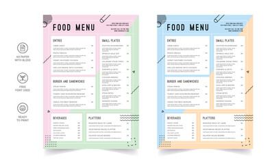 Restaurant menu template. social media marketing web banner template design. healthy food business online promotion flyer with abstract background, logo and icon. Sale cover.