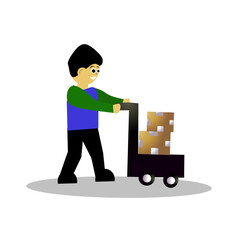 vector illustration of people carrying packages