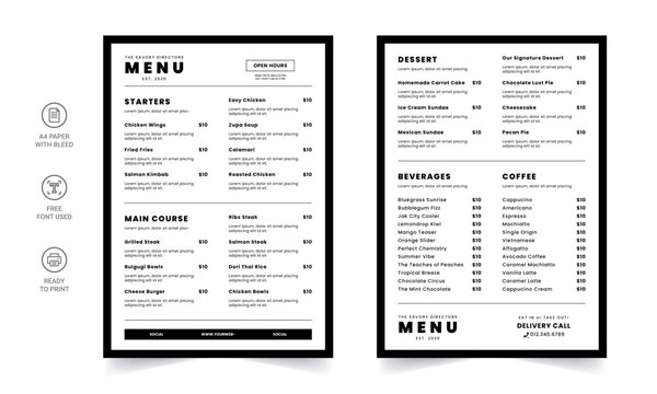 Restaurant menu template. social media marketing web banner template design. healthy food business online promotion flyer with abstract background, logo and icon. Sale cover.