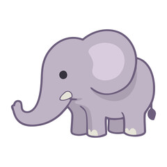 Cute elephant cartoon. Suitable for use in children's book designs or animal introductions to children