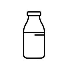 Milk bottle - line vector icon	