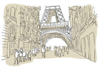 Eiffel tower -Paris -France- Illustration