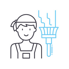 wall painting line icon, outline symbol, vector illustration, concept sign