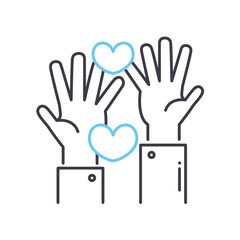 volunteering line icon, outline symbol, vector illustration, concept sign