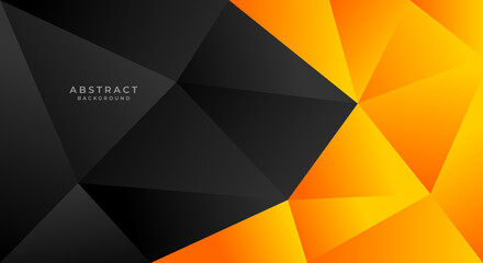 Black and orange gradient polygonal background 