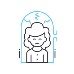 vulnerability line icon, outline symbol, vector illustration, concept sign
