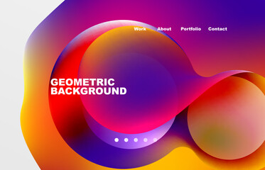 Abstract liquid background for your landing page design. Web page for website or mobile app wallpaper