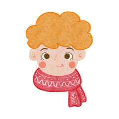 Cute little child boy happy Christmas illustration
