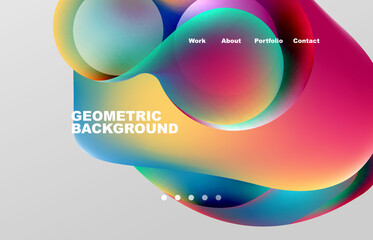 Abstract liquid background for your landing page design. Web page for website or mobile app wallpaper