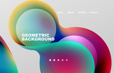 Abstract liquid background for your landing page design. Web page for website or mobile app wallpaper
