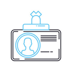 visitor card line icon, outline symbol, vector illustration, concept sign