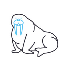 walrus line icon, outline symbol, vector illustration, concept sign