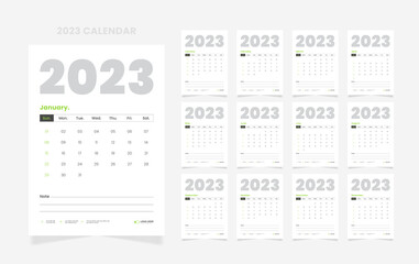 2023 calendar design template, 12 page 2023 creative wall calendar design template