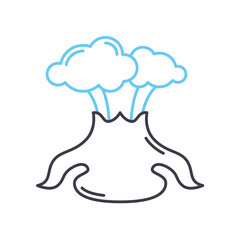 volcano line icon, outline symbol, vector illustration, concept sign