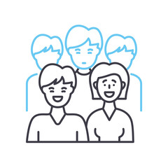 voters line icon, outline symbol, vector illustration, concept sign