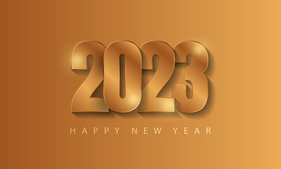 new year 2023 design with golden numbers