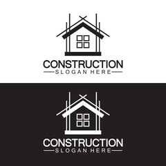 Construction, home repair, and Building Concept Logo Design, Home building Construction vector logo template