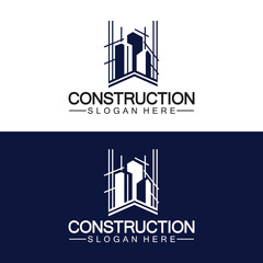 Construction, home repair, and Building Concept Logo Design, Home building Construction vector logo template