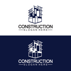 Construction, home repair, and Building Concept Logo Design, Home building Construction vector logo template