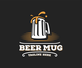 Beer logo design. Beer mug logo design. Bar logo design template.