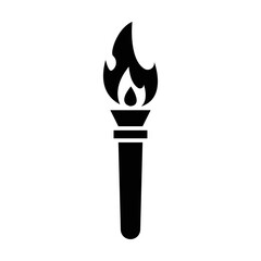 Olympic torch black icon. Suitable for website, content design, poster, banner, or video editing needs