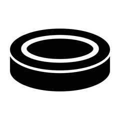 Puck (ice hockey) black icon. Suitable for website, content design, poster, banner, or video editing needs