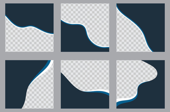Set of wave design background social media template