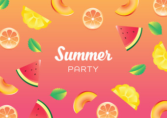 Summer fruit pattern background