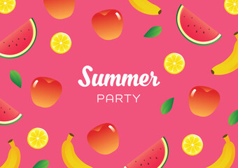 Summer fruit pattern background