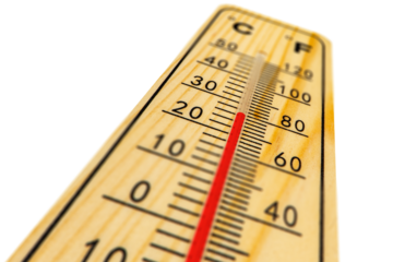 Thermometer und hohe Temperatur