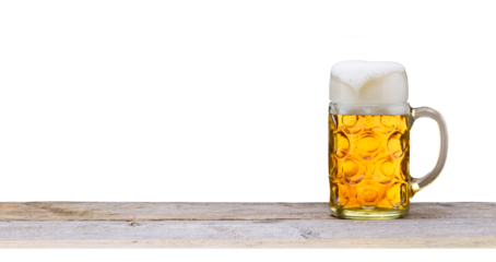 Maßkrug mit Bier auf dem Oktoberfest in München