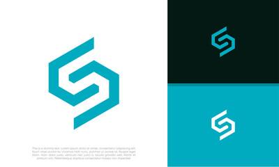 Initials S logo design. Initial Letter Logo. Innovative high tech logo template.