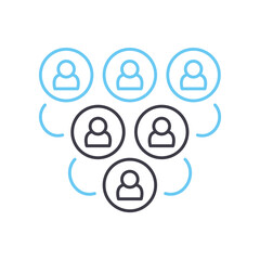 viral messaging line icon, outline symbol, vector illustration, concept sign