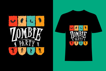 Obraz premium Zombie Party Halloween t-shirt design .