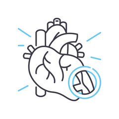 vascular diseases line icon, outline symbol, vector illustration, concept sign