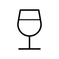 Black single wine glass line icon