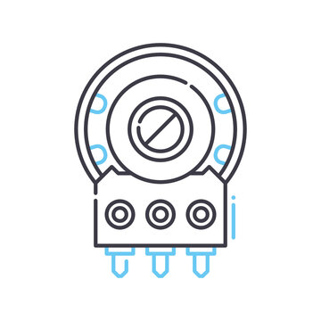 variable resistor line icon, outline symbol, vector illustration, concept sign
