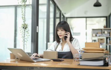 Starting small businesses SME owners asian woman business ideas online marketing 