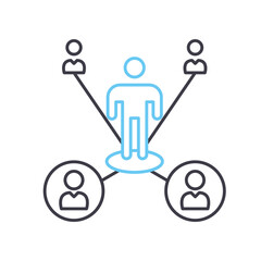 user network line icon, outline symbol, vector illustration, concept sign