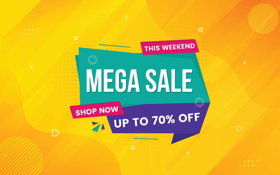 Mega offer special sale banner with editable text effect